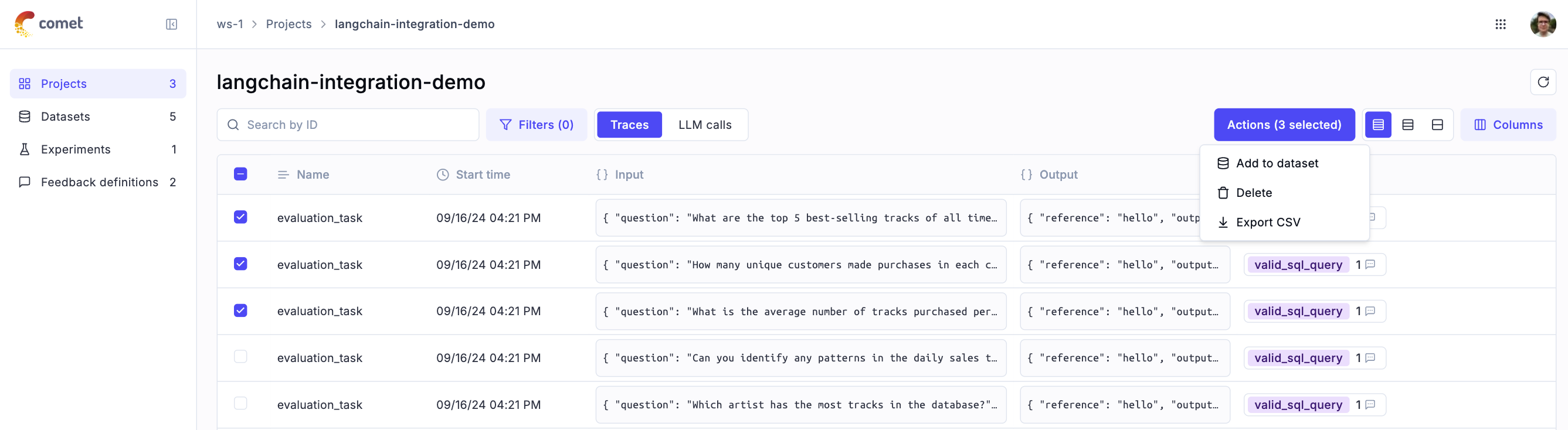 Export CSV